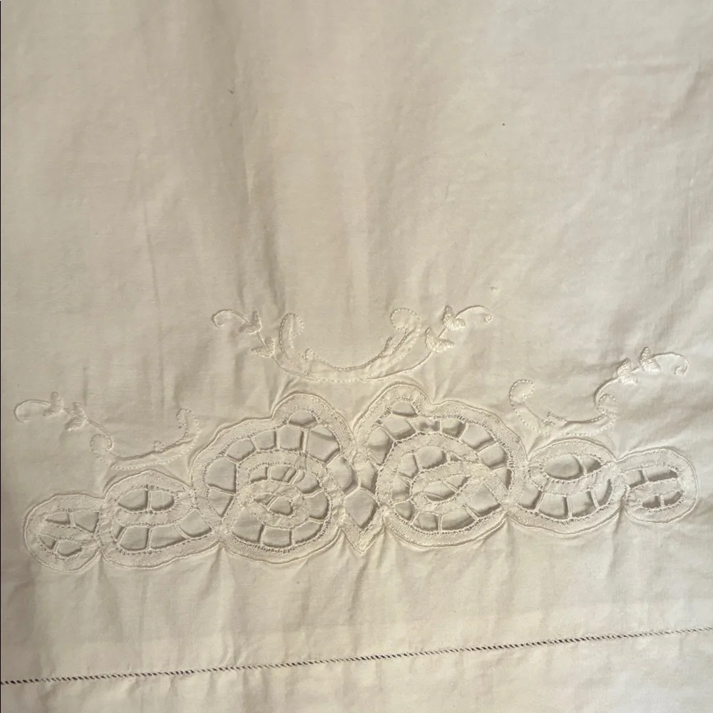 Embroidered White Pillowcase